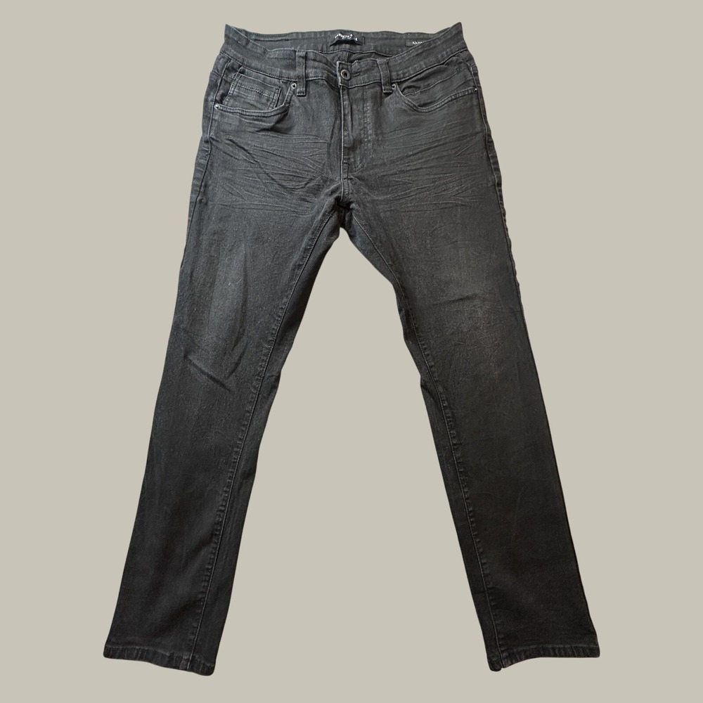 Kenneth Cole Jeans Mens 32x30 Slim Fit Black Denim Pants 5-Pocket Designer